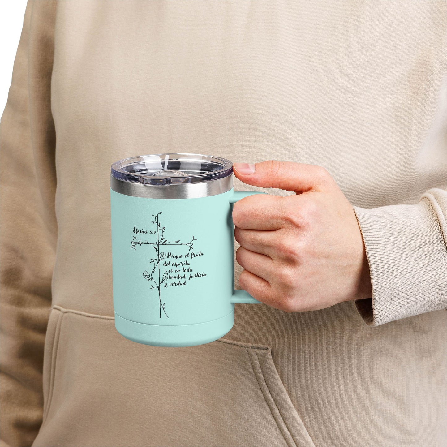 Efesios 5:9 Christian Mug | Faith-Inspired 15oz Tumbler Gift