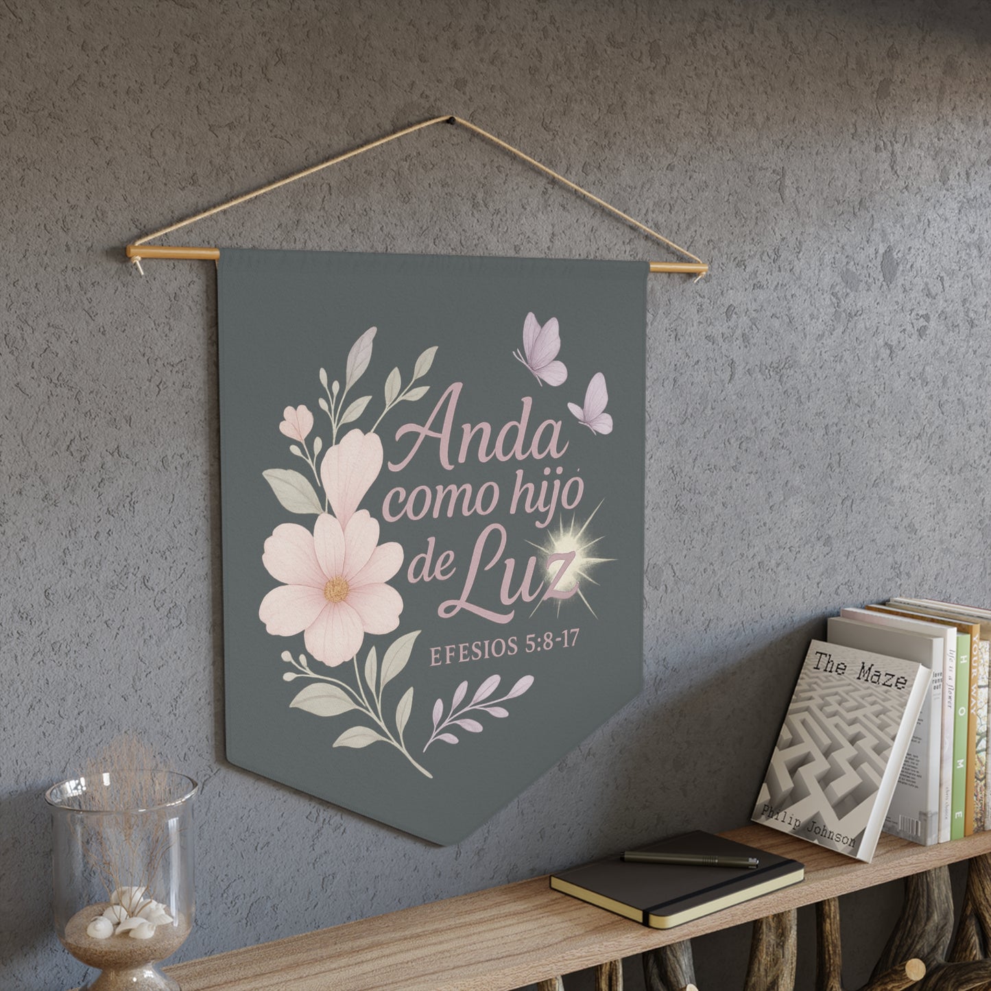 Pennant | Christian Wall Decor – Efesios 5:8-17 (Anda como hijo de Luz)"Walk as a Child of Light"