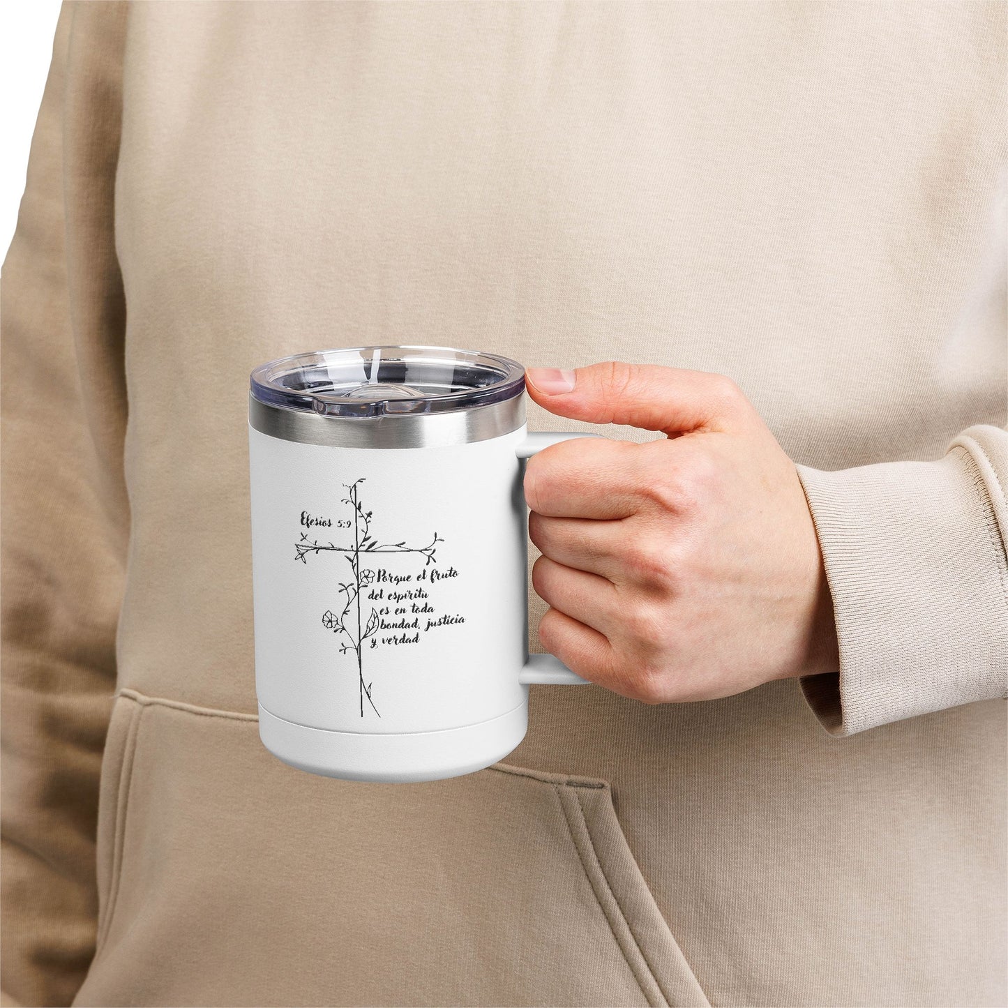 Efesios 5:9 Christian Mug | Faith-Inspired 15oz Tumbler Gift