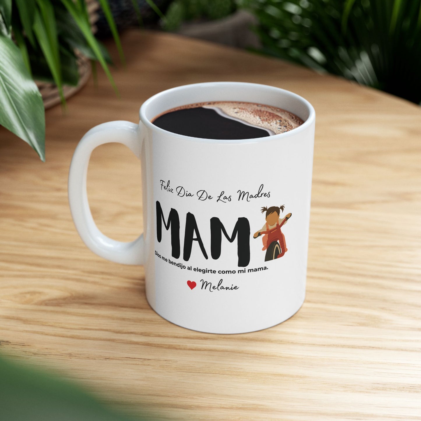Taza Personalizada para el Día de las Madres con Retrato - Agrega Tu Propio Texto oh Versículo Bíblico