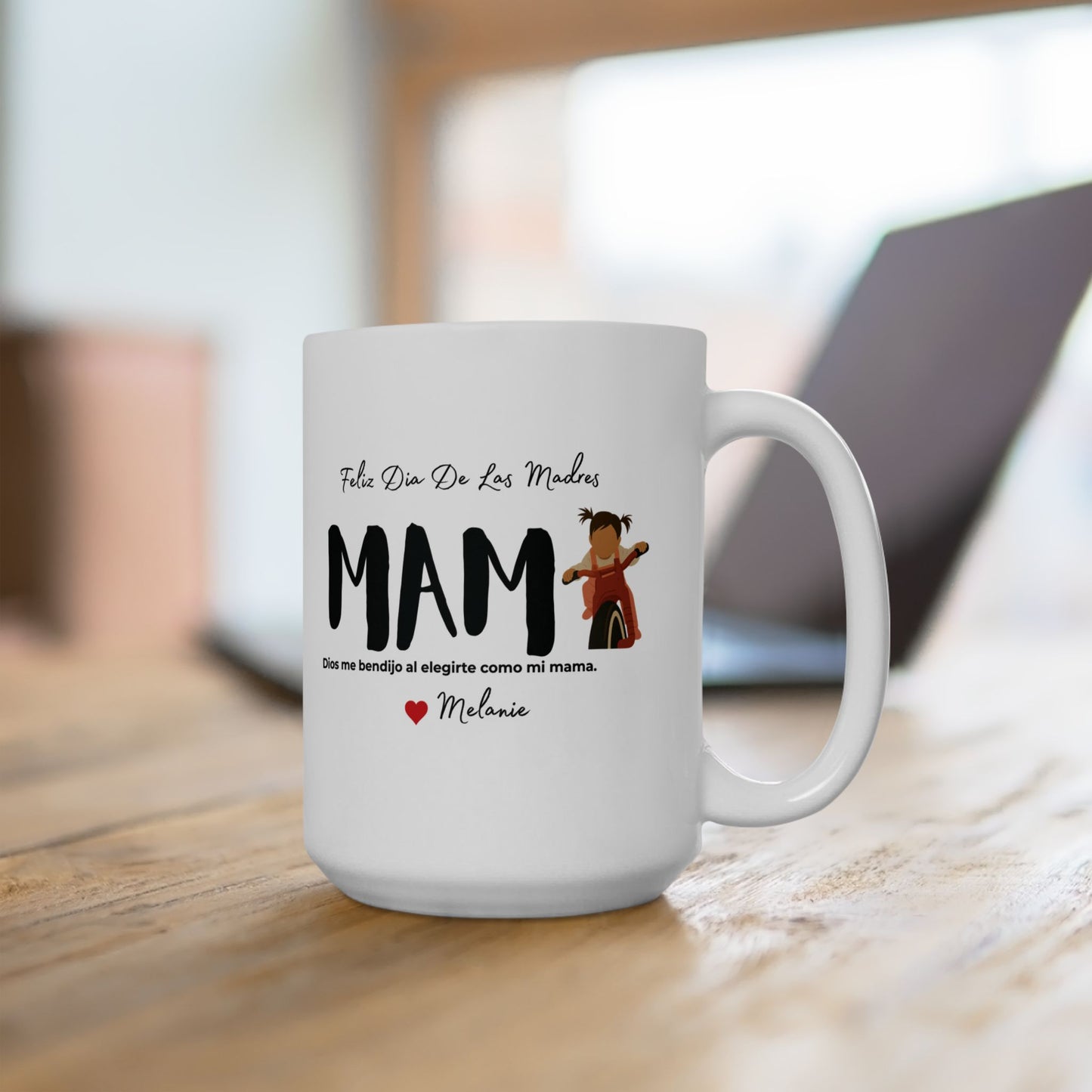 Taza Personalizada para el Día de las Madres con Retrato - Agrega Tu Propio Texto oh Versículo Bíblico