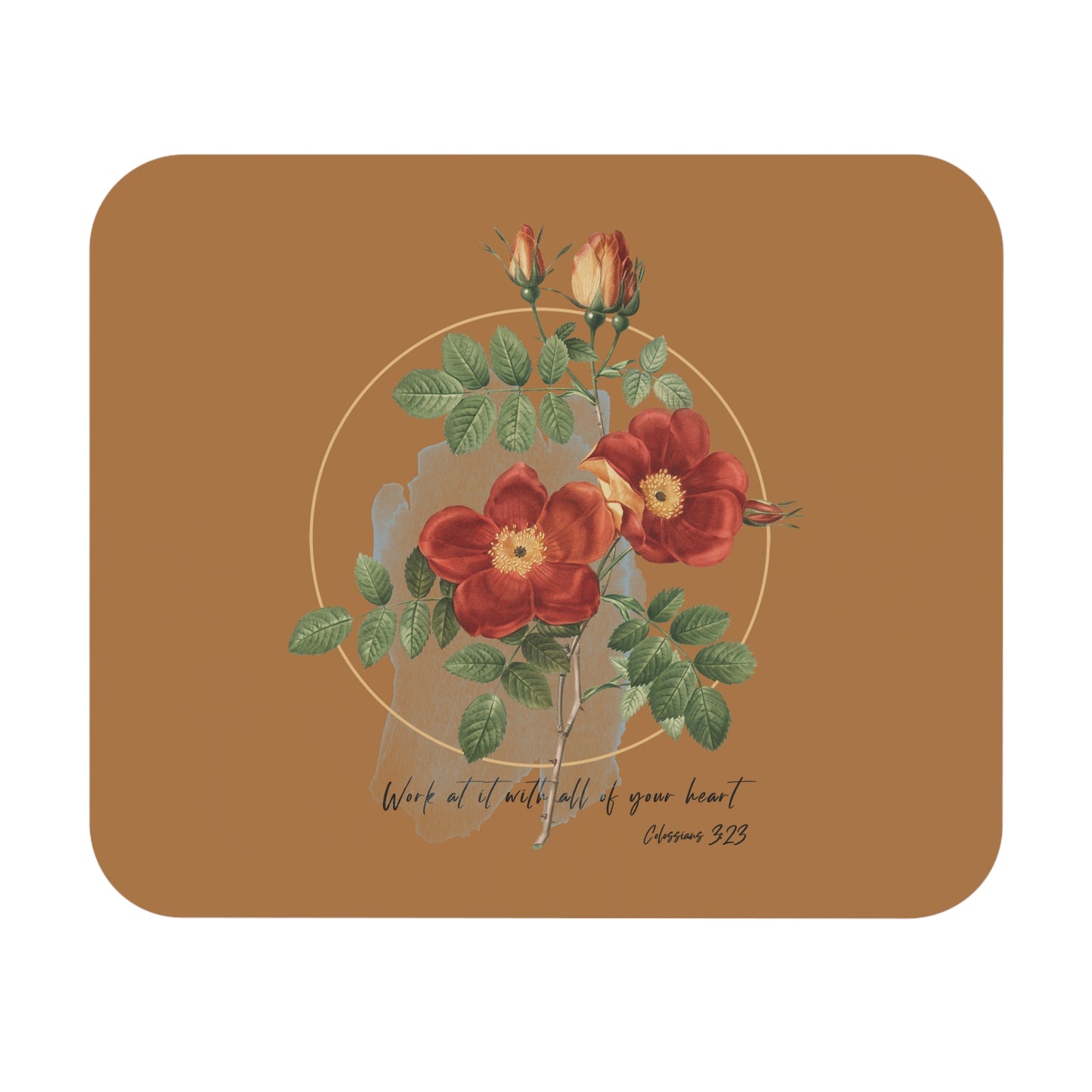 Work at It with All Your Heart | Colossians 3:23 Christian Mouse Pad (Rectangle)