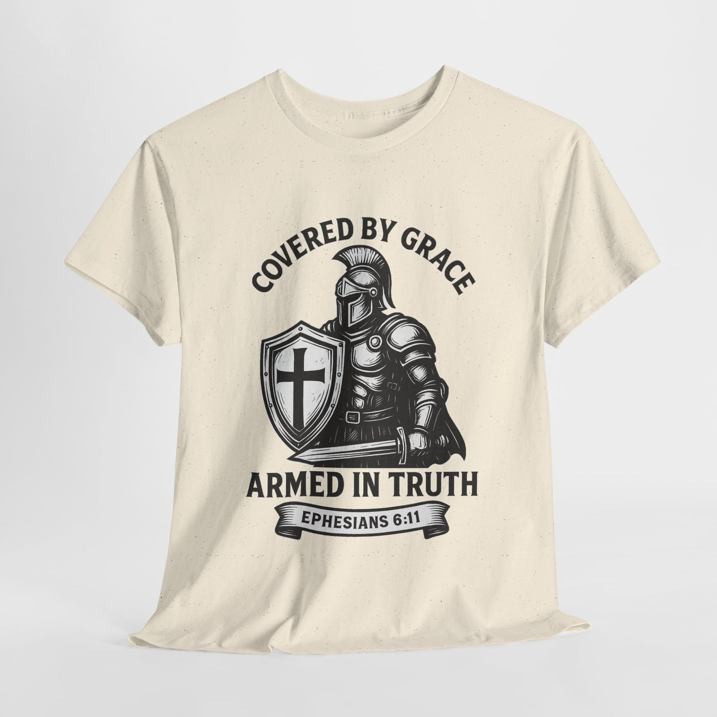 Covered by Grace – Christian Warrior Tee | Faith-Based Shirt
