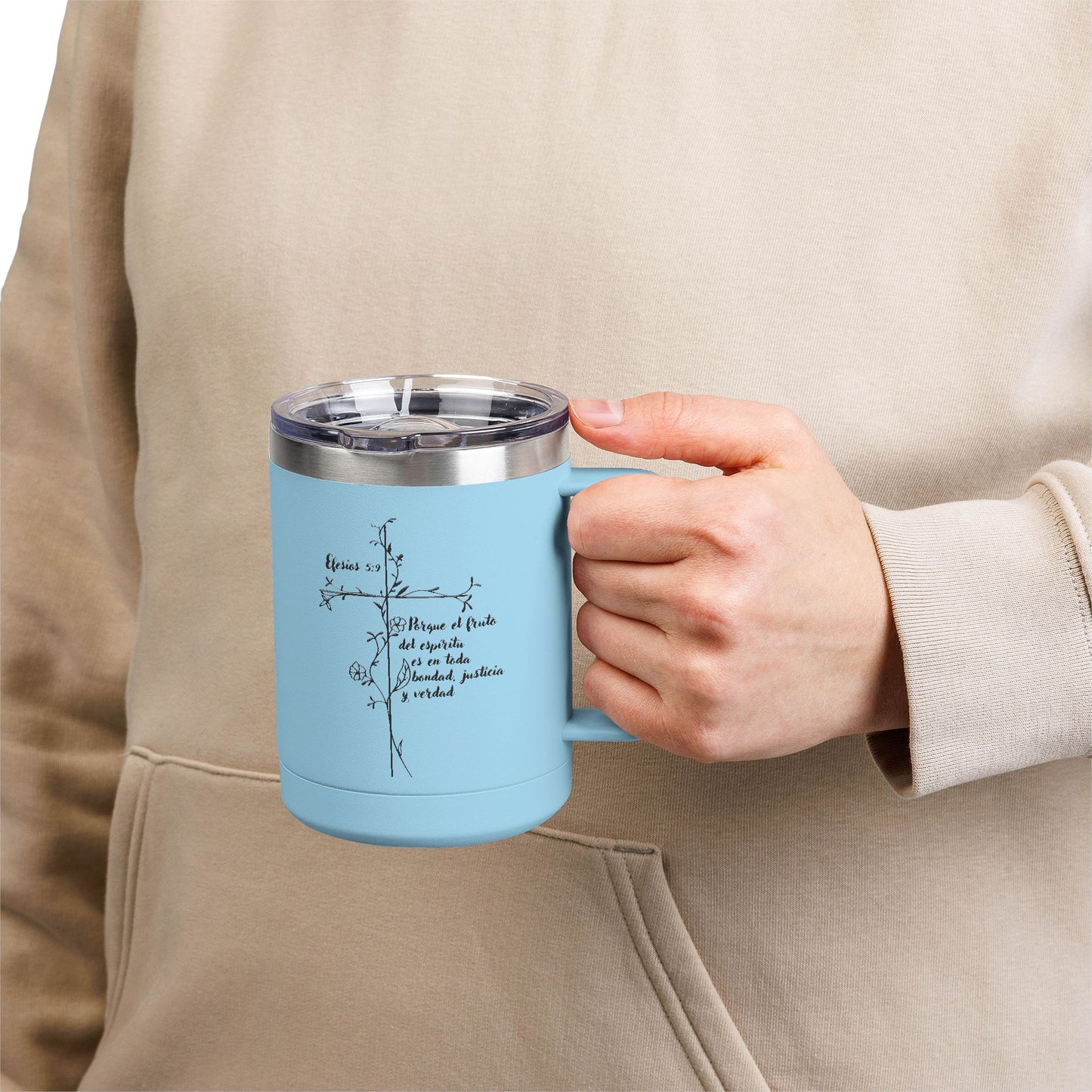 Efesios 5:9 Christian Mug | Faith-Inspired 15oz Tumbler Gift