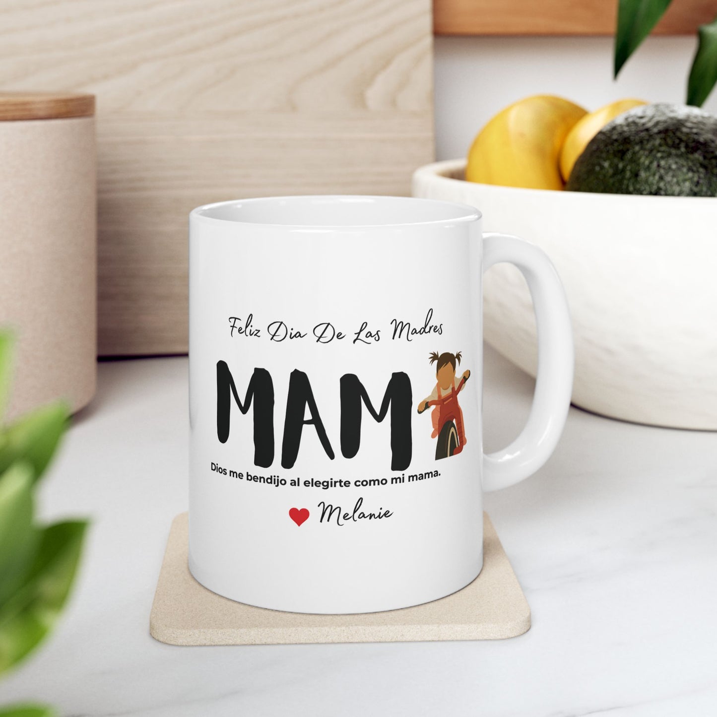 Taza Personalizada para el Día de las Madres con Retrato - Agrega Tu Propio Texto oh Versículo Bíblico