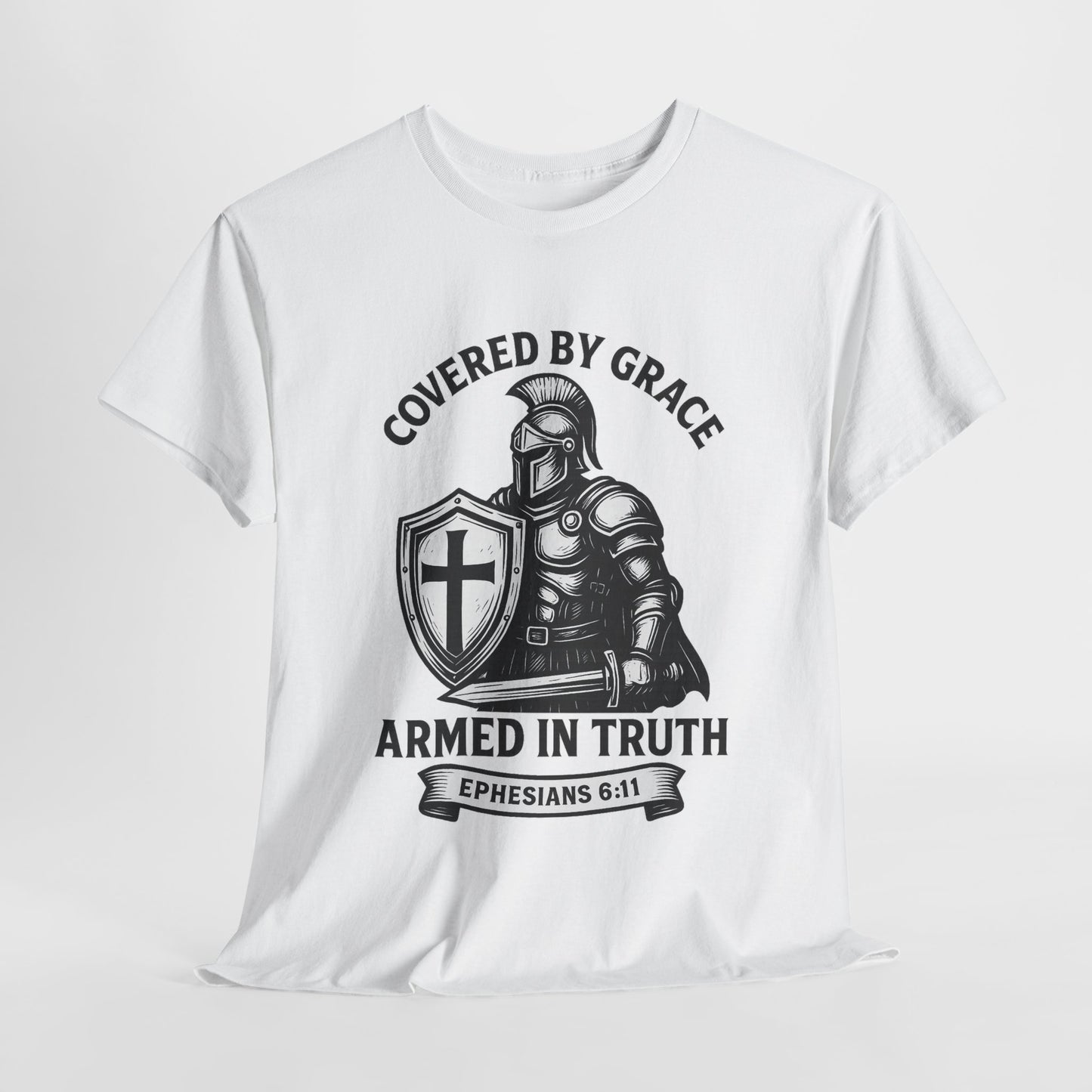 Covered by Grace – Christian Warrior Tee | Faith-Based Shirt