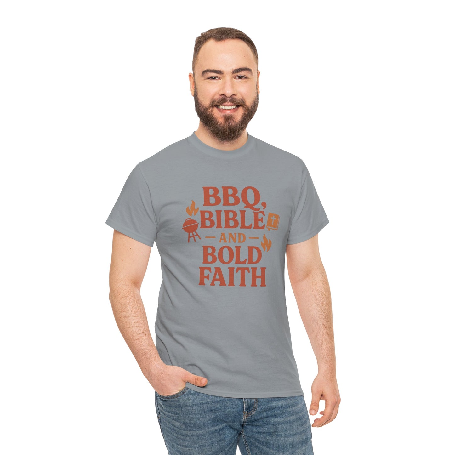 BBQ, Bible & Bold Faith T-Shirt – Dad Tee | Funny Father's Day Gift