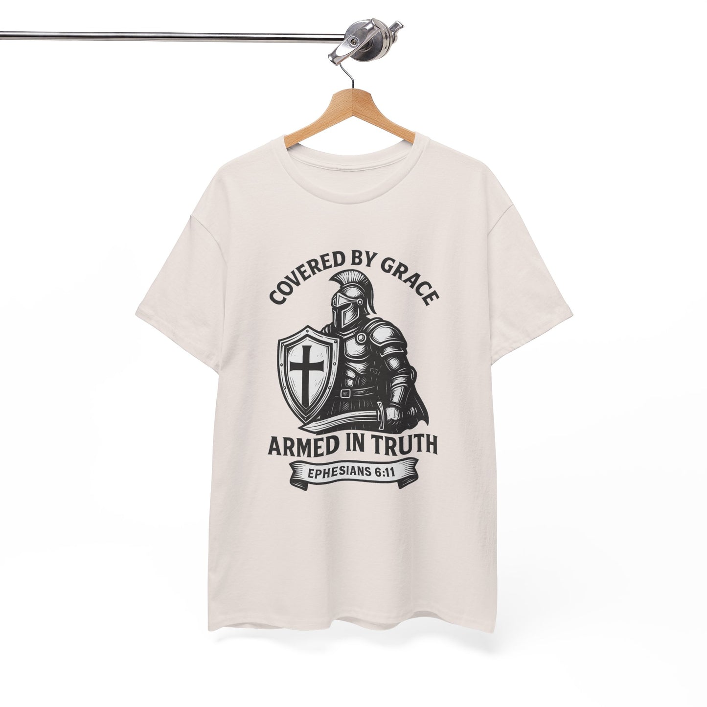 Covered by Grace – Christian Warrior Tee | Faith-Based Shirt