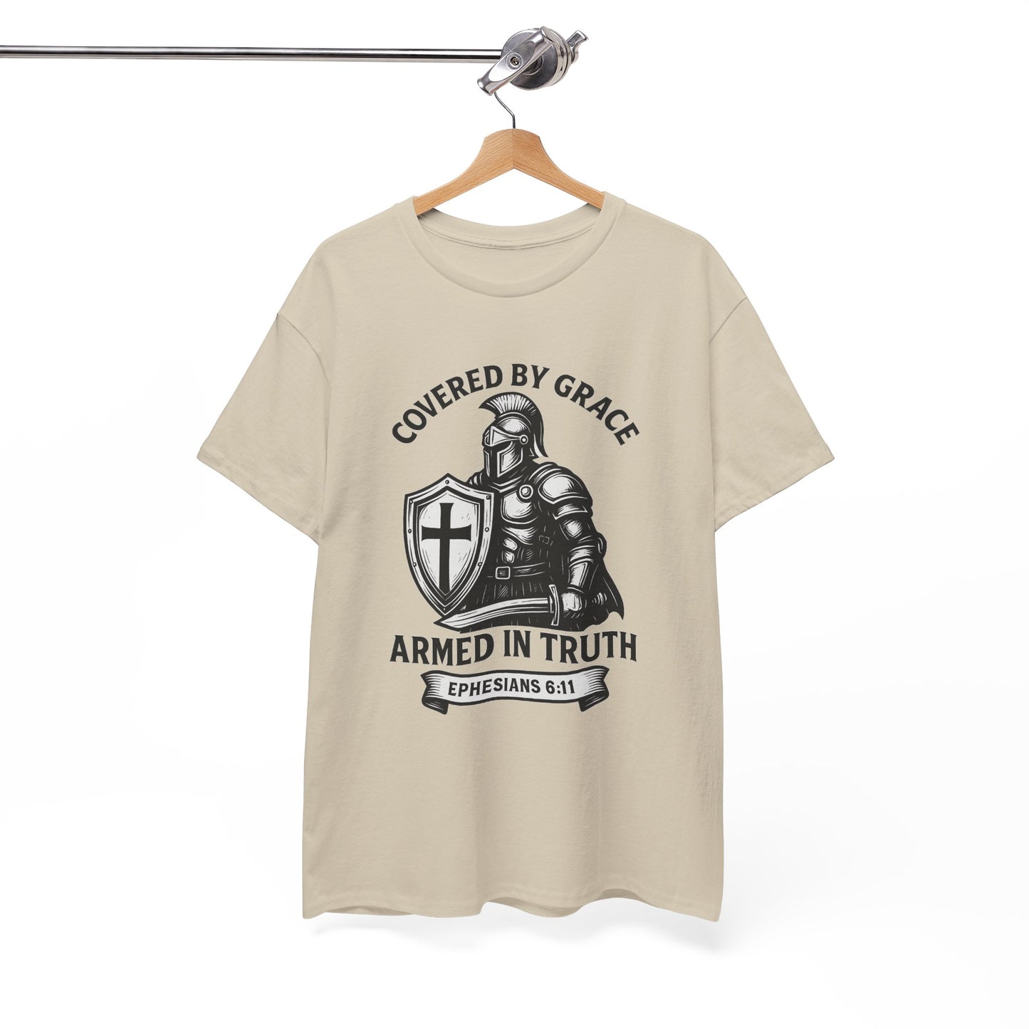 Covered by Grace – Christian Warrior Tee | Faith-Based Shirt