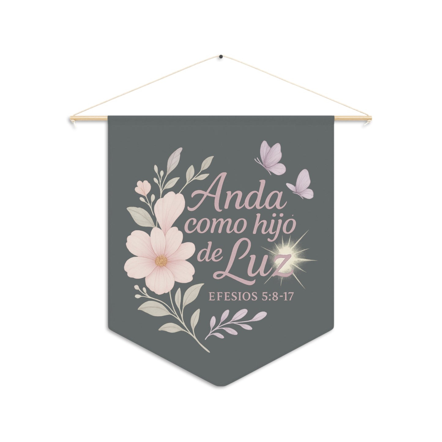 Pennant | Christian Wall Decor – Efesios 5:8-17 (Anda como hijo de Luz)"Walk as a Child of Light"