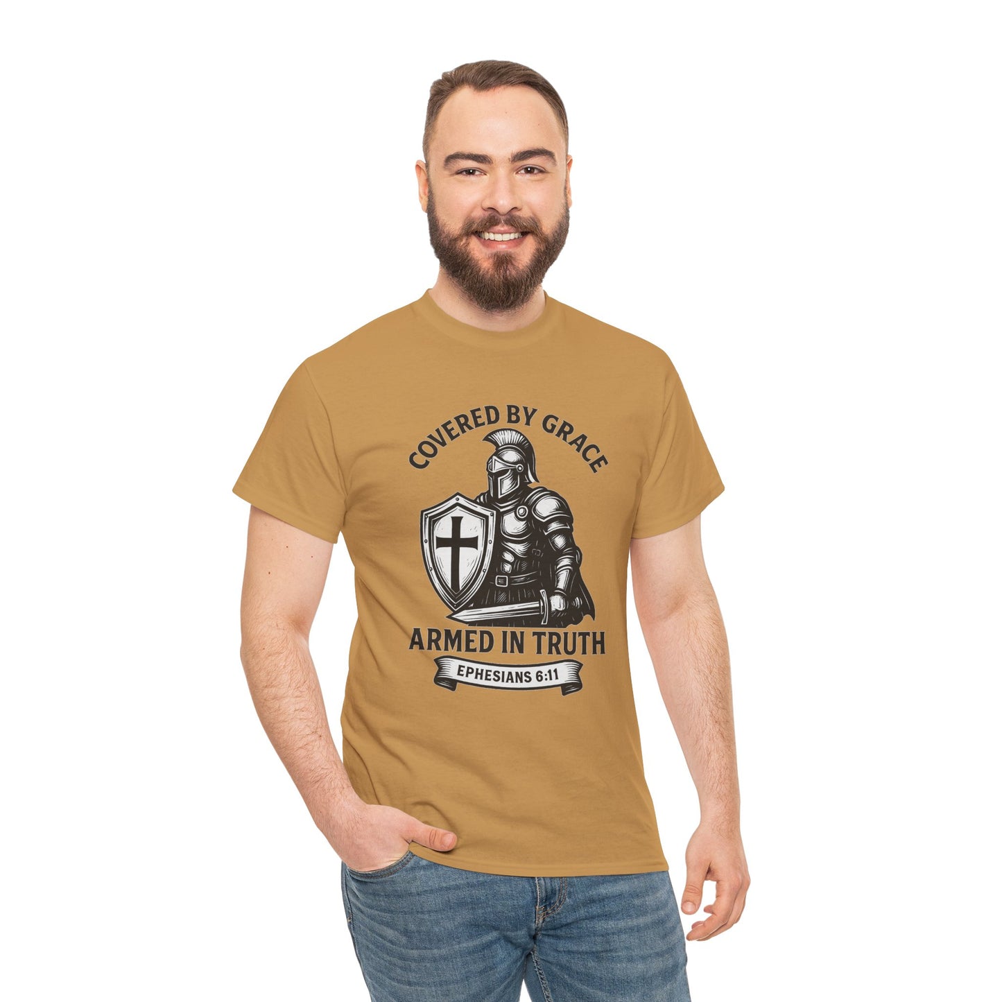 Covered by Grace – Christian Warrior Tee | Faith-Based Shirt