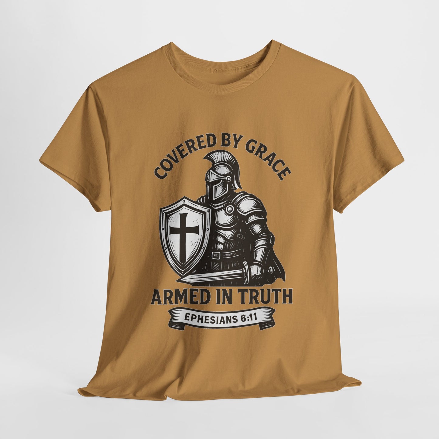 Covered by Grace – Christian Warrior Tee | Faith-Based Shirt