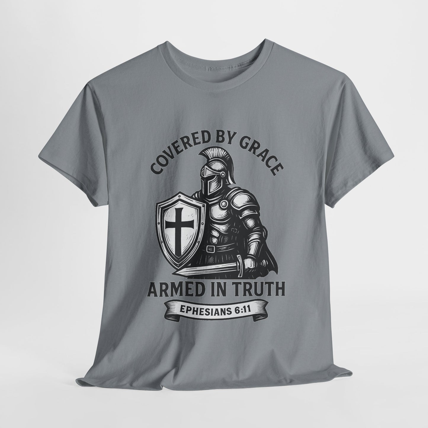Covered by Grace – Christian Warrior Tee | Faith-Based Shirt