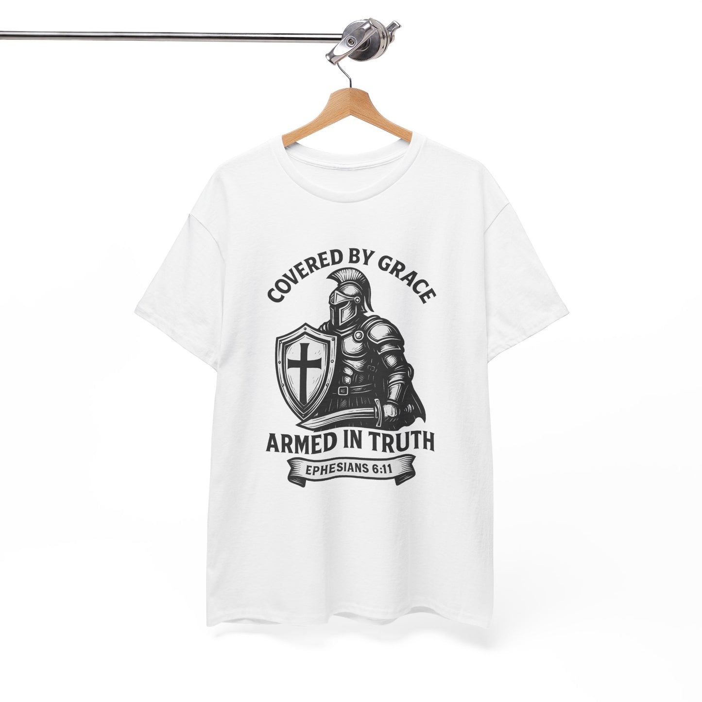 Covered by Grace – Christian Warrior Tee | Faith-Based Shirt