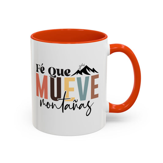 Taza Colorida con Mensaje Inspirador - “Fe que Mueve Montañas”